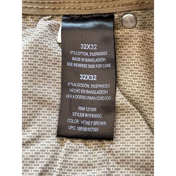 Weatherproof Cargo Pant Men's Size 32x32 Brown Cotton Solid Straight Legs Pocket - Picture 4 of 9